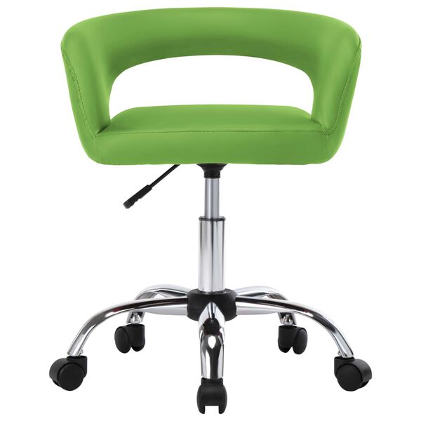 vidaXL Valgomojo kėdės, 2vnt., žalios spalvos, dirbtinė oda