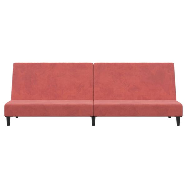 vidaXL Dvivietė sofa-lova, rožinės spalvos, aksomas