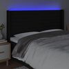 vidaXL Galvūgalis su LED, juodos spalvos, 163x16x118/128cm, audinys