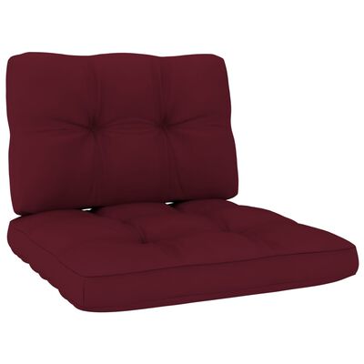 vidaXL Sodo kėdės su vyno raudonomis pagalvėlėmis, 2vnt., pušis