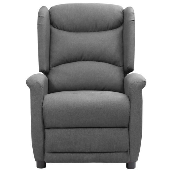 vidaXL Masažinis krėslas, šviesiai pilkos spalvos, audinys