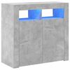 vidaXL &Scaron;oninė spintelė su LED ap&scaron;vietimu, betono pilka, 80x35x75cm