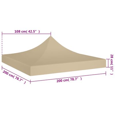 vidaXL Proginės palapinės stogas, smėlio spalvos, 2x2m, 270 g/m²