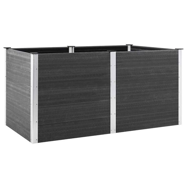 vidaXL Auk&scaron;tas sodo lovelis, pilkos spalvos, 200x100x91cm, WPC