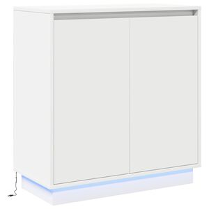 vidaXL LED Bufetas su lentyna Balta 71 x 34,5 x 75 cm Apdirbta mediena