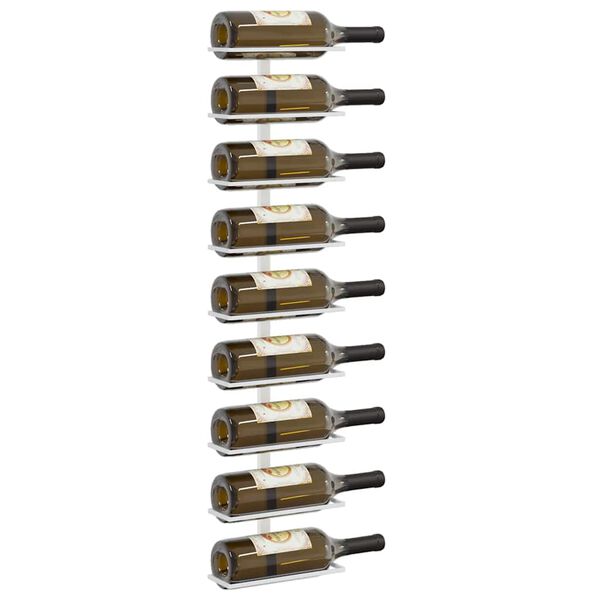 vidaXL Prie sienos montuojami vyno laikikliai, 2vnt., balti, geležis