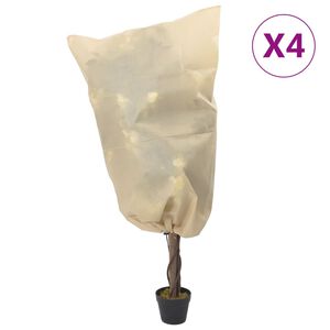 vidaXL Uždangalai augalams su virvutėmis, 4vnt., 0,8x0,8m, 70g/m&sup2;