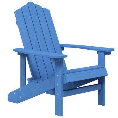vidaXL Sodo Adirondack kėdė su staliuku, mėlynos spalvos, HDPE