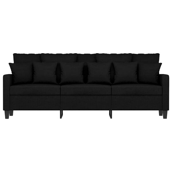 vidaXL Trivietė sofa, juodos spalvos, 180cm, audinys