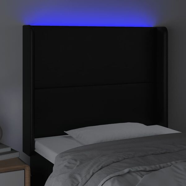 vidaXL Galvūgalis su LED, juodos spalvos, 103x16x118/128 cm