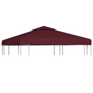 vidaXL Vir&scaron;utinis pavėsinės uždangalas, 2 auk&scaron;tų, bordo, 310g/m&sup2;, 3x3m