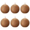 Bolsius Žvakės Shine, 6vnt., rudos, 76x71mm, rutulio formos