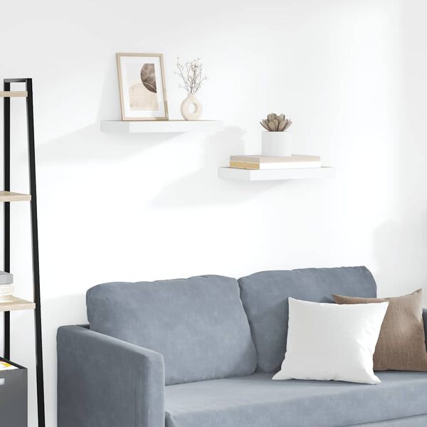 vidaXL Pakabinamos lentynos, 2vnt., ąžuolo/baltos, 40x23x3,8cm, MDF