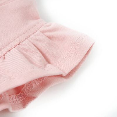 Vaikiški marškinėliai su rankovėmis su raukiniais, šviesiai rožiniai