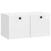 vidaXL Sieninė TV spintelė Itin blizgi balta 59,5 x 31 x 30 cm
