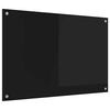 vidaXL Virtuvės užpakalinė plok&scaron;tė Juoda 90 x 60 cm grūdintas stiklas