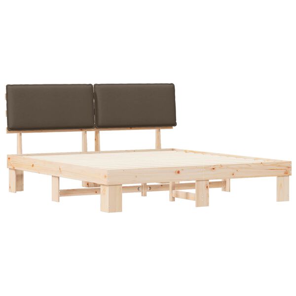 vidaXL Lovo rėmas su apmuštu galvūgaliu Taupe 180 x 200 cm