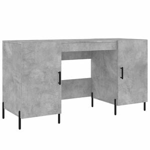 vidaXL Ra&scaron;omasis stalas, betono pilkas, 140x50x75cm, apdirbta mediena
