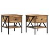 vidaXL Naktinis staliukas 2 pcs Sena mediena 40 x 42 x 45 cm