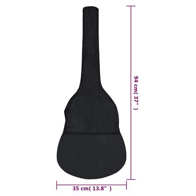 vidaXL Gitaros dėklas 1/2 dydžio gitarai, juodas, 94x35 cm, audinys