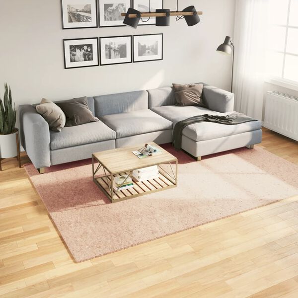 vidaXL Kilimas HUARTE, rausvos spalvos, 200x280cm, trumpi &scaron;ereliai