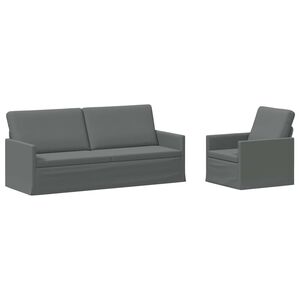 vidaXL Sofos komplektas 2 pcs Tamsiai pilka Audinys