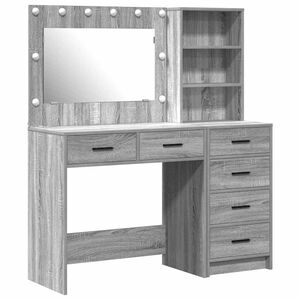 vidaXL Makiažo stalas 2 vnt. &Scaron;viesiai pilka 78.5 x 41 x 135 cm