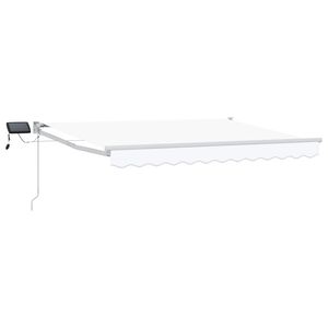 vidaXL Rankinė i&scaron;traukiama markizė su LED Baltas 2,5 x 2 m