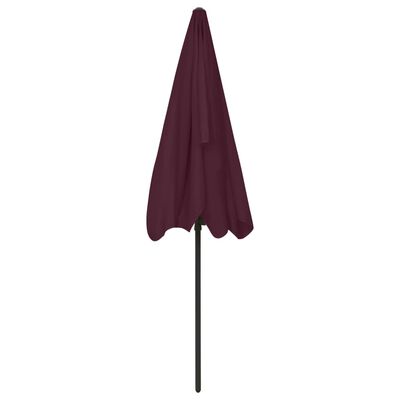 vidaXL Paplūdimio skėtis, tamsiai raudonos spalvos, 200x125cm