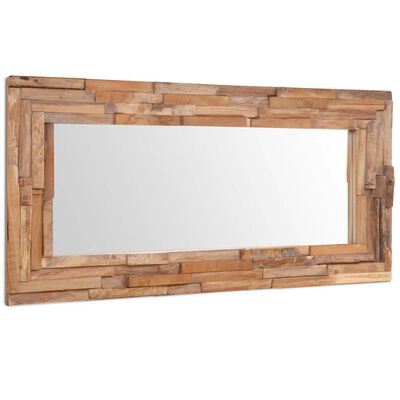 vidaXL Dekoratyvus veidrodis, tikmedis, 120x60cm, stačiakampio formos