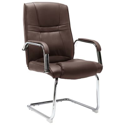 vidaXL Gembinė biuro kėdė, rudos spalvos, dirbtinė oda