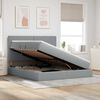 vidaXL Lova su daiktų laikymo vieta ir LED &Scaron;viesiai pilka 160 x 200 cm