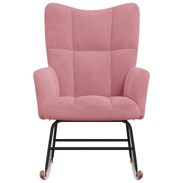 vidaXL Supama kėdė, rožinės spalvos, aksomas
