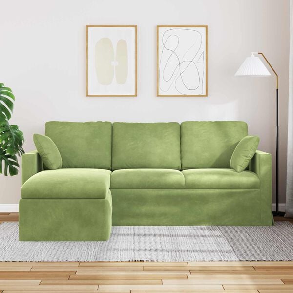 vidaXL Sofa &Scaron;viesiai žalia 198 x 134 x 80 cm Aksomas