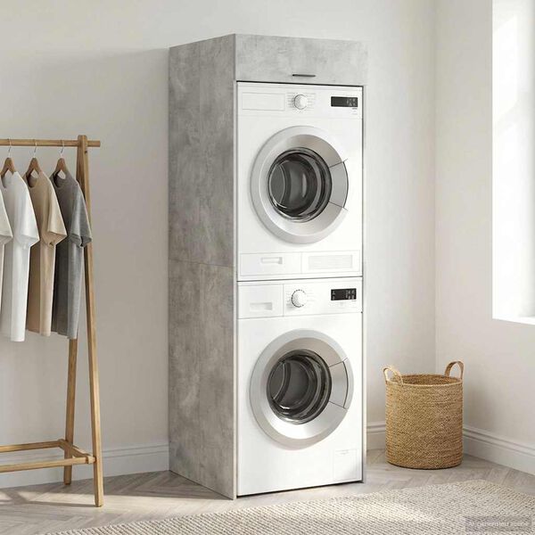 vidaXL Skalbimo ma&scaron;inos spintelė Betoninė 67,5 x 68 x 200 cm
