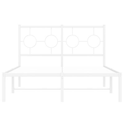 vidaXL Metalinis lovos rėmas su galvūgaliu, baltos spalvos, 120x190cm