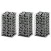 vidaXL Gabionų rinkinys, 3 vnt., cinkuota viela, 25x25x50cm
