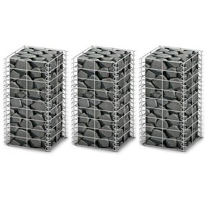 vidaXL Gabionų rinkinys, 3 vnt., cinkuota viela, 25x25x50cm