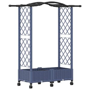 vidaXL Pakeltas lovas su trelėmis ir stogu Pilka 124 x 40 x 129 cm PP