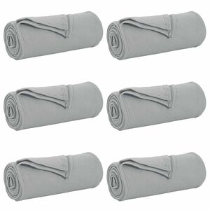 vidaXL Mesti antklodės 6 vnt. Pilka 170 x 130 cm 1.86 kg Flysas
