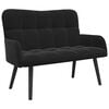 vidaXL Dviejų vietų sofa Juodas 115 x 61 x 87 cm Aksomas