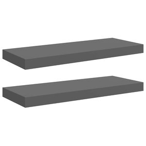 vidaXL Pakabinamos lentynos, 2vnt., pilkos, 60x23,5x3,8cm, MDF