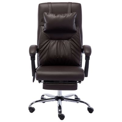 vidaXL Masažinė biuro kėdė, rudos spalvos, dirbtinė oda