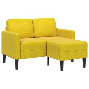 vidaXL dvivietė sofa su gultu L formos geltona 125 cm aksomas
