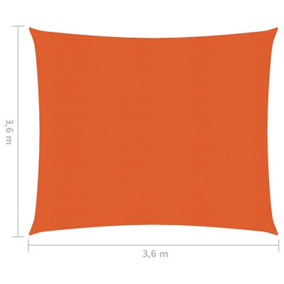 vidaXL Uždanga nuo saulės, oranžinės spalvos, 3,6x3,6m, HDPE, 160g/m²