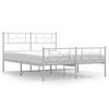 vidaXL Lovos rėmas su galvūgaliu/kojūgaliu, baltas, 140x190cm, metalas