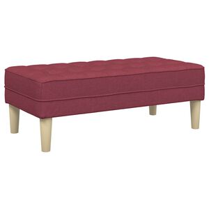 vidaXL suoliukas su pagalve Vyno raudona 113 x 57 x 39 cm audinys