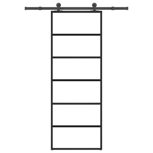 vidaXL Stumdomos durys su įrangos rinkiniu, 76x205cm, ESG ir aliuminis
