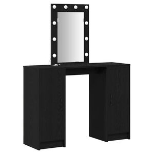 vidaXL Makiažo stalas Juoda 102 x 33 x 135 cm Apdirbta mediena