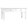 vidaXL Veidrodinis kavos staliukas, 106x45x45cm, mediena ir stiklas